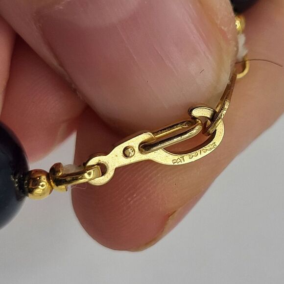 Vintage 80s Black and Gold Beaded Chunky Bohemian 22in - Picture 3 of 3